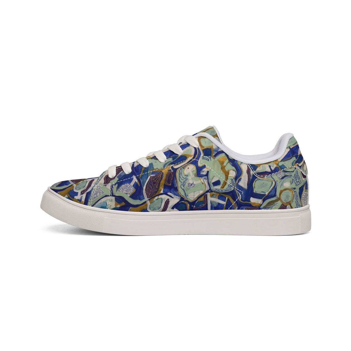 Blue Fragment Wearable Art Sneakers| Artistic Pattern