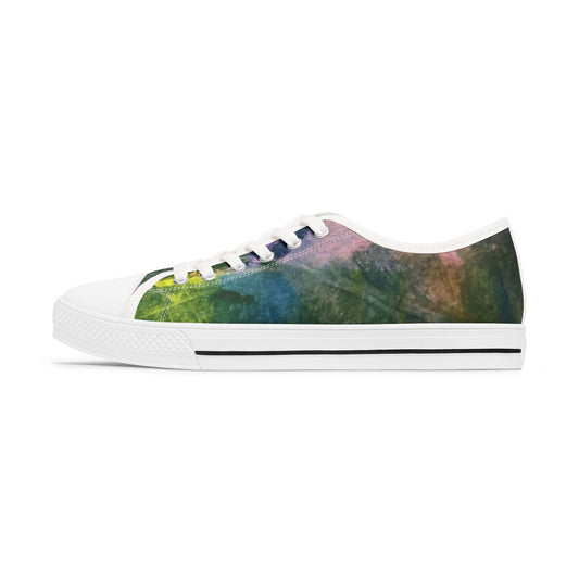 Colour Weave Women's Low Top Sneakers — Vintage Rainbow Casual Canvas Kicks
