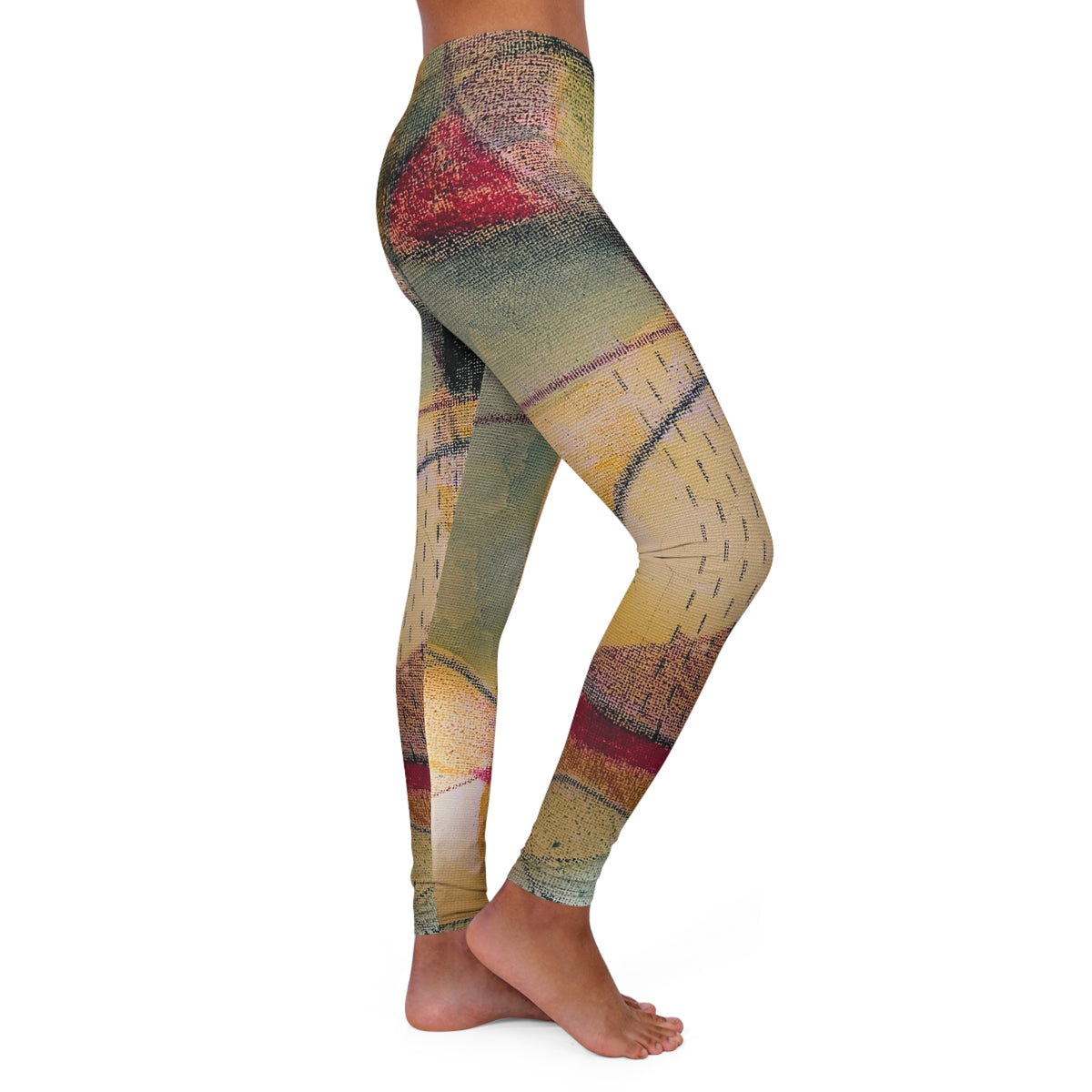 Colour Echo Abstract Leggings – Colorful Artistic All-Over Print for Women