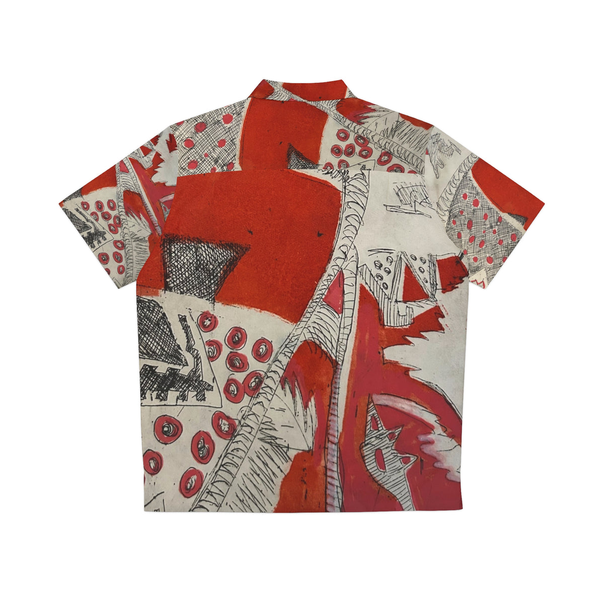 Red Primtive Abstract Hawaiian Shirt