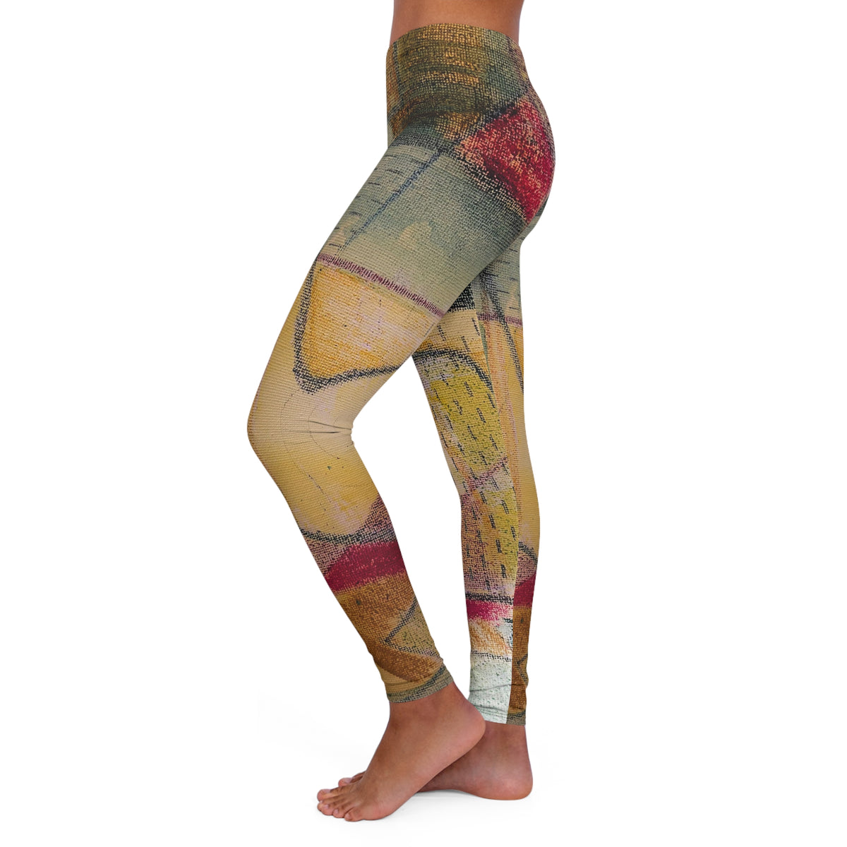 Colour Echo Abstract Leggings – Colorful Artistic All-Over Print for Women