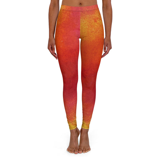 Orange Fire Women's Casual Spandex Leggings