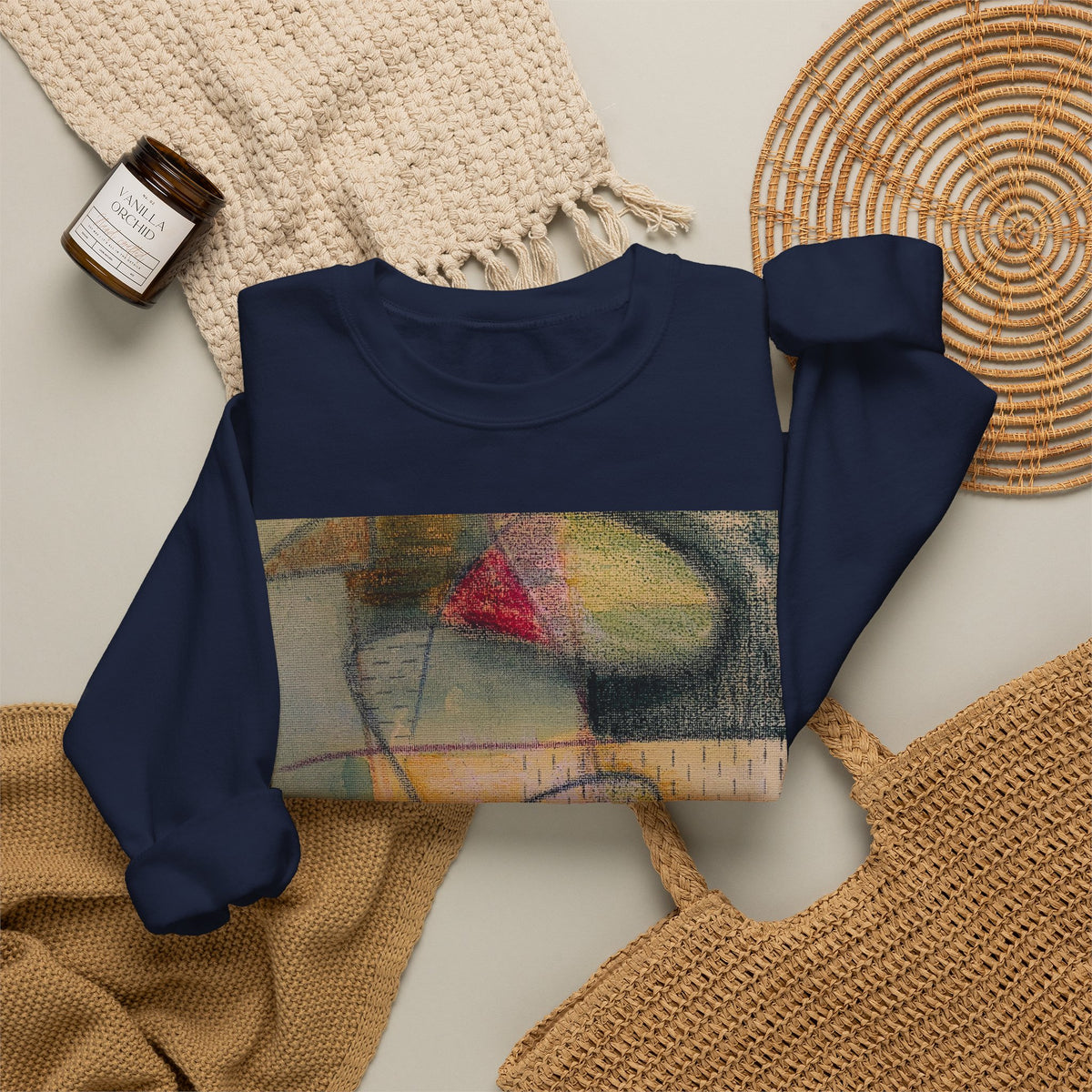 Colour echo Crewneck Sweatshirt — Colorful Modern Painting Design