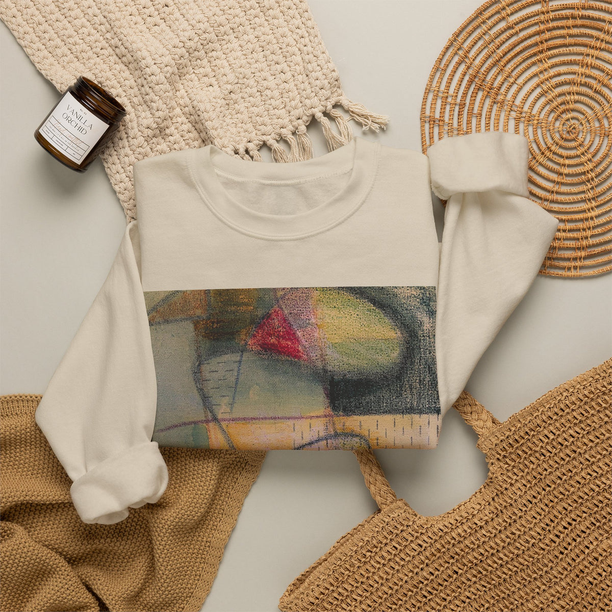 Colour echo Crewneck Sweatshirt — Colorful Modern Painting Design