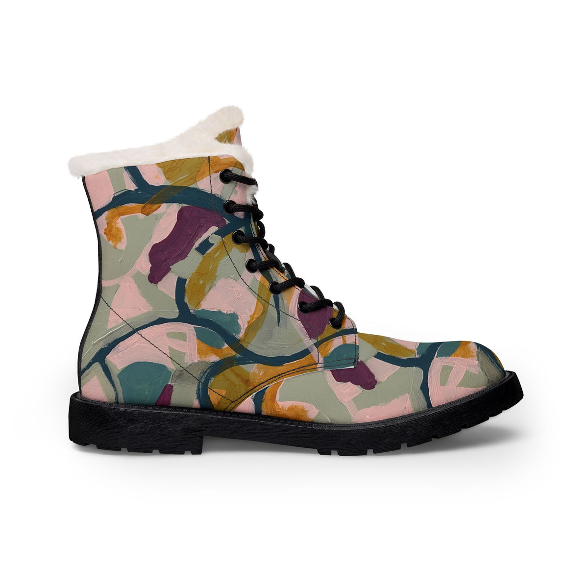 Colour Echoes Women’s vegan Fleece-Lined Boots — AbstractPrint