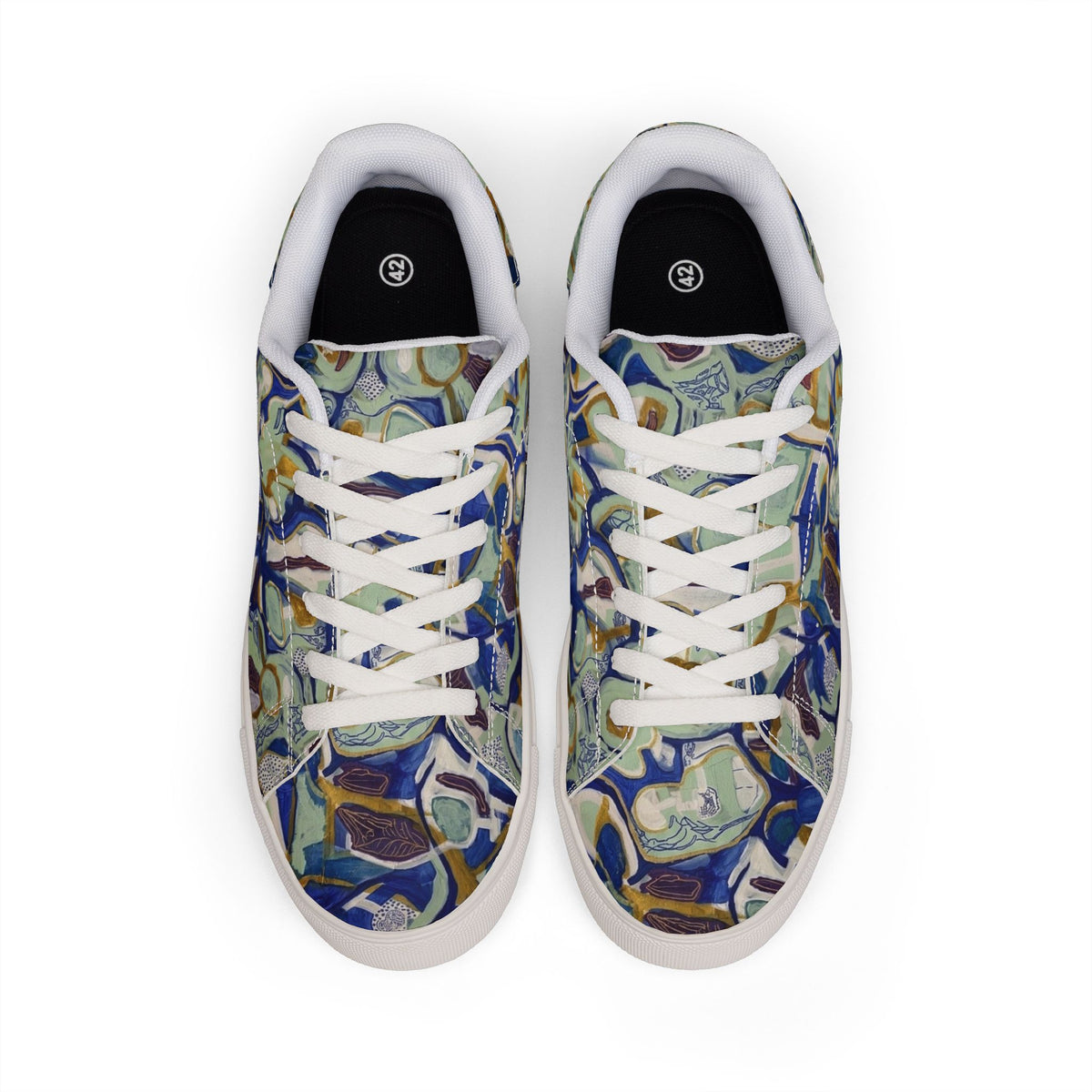 Blue Fragment Wearable Art Sneakers| Artistic Pattern