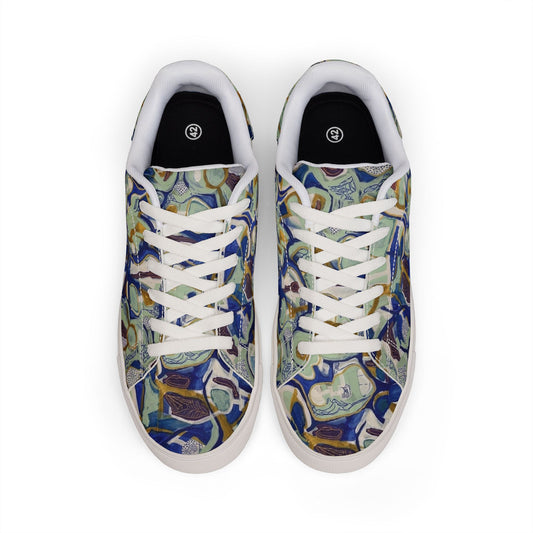 Blue Fragment Wearable Art Sneakers| Artistic Pattern