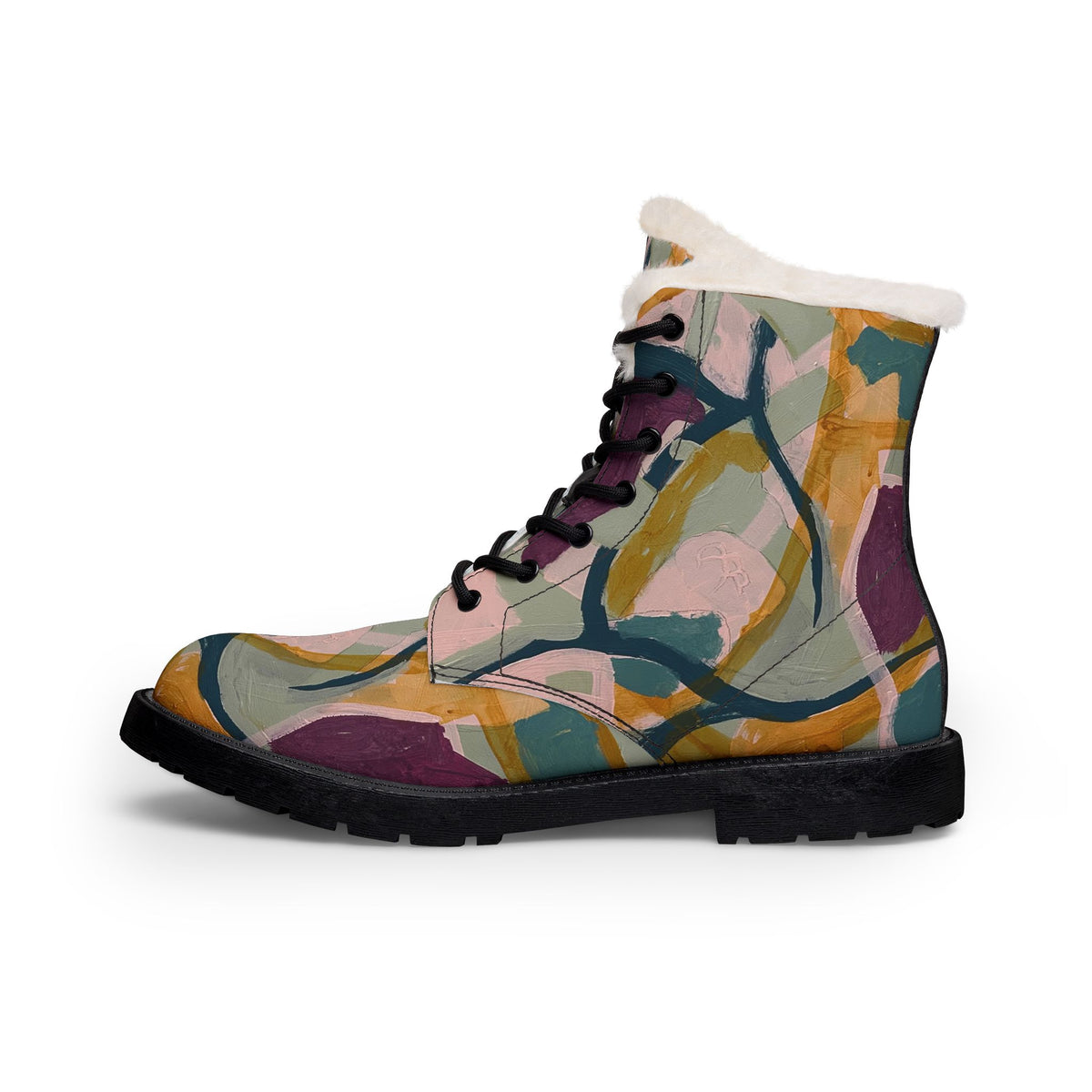 Colour Echoes Women’s vegan Fleece-Lined Boots — AbstractPrint