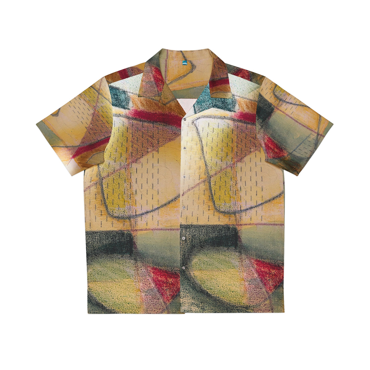 Colour Echo Retro Hawaiian Shirt - Vintage Geometric All-Over Print