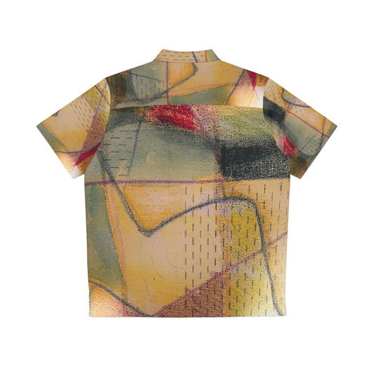 Colour Echo Retro Hawaiian Shirt - Vintage Geometric All-Over Print