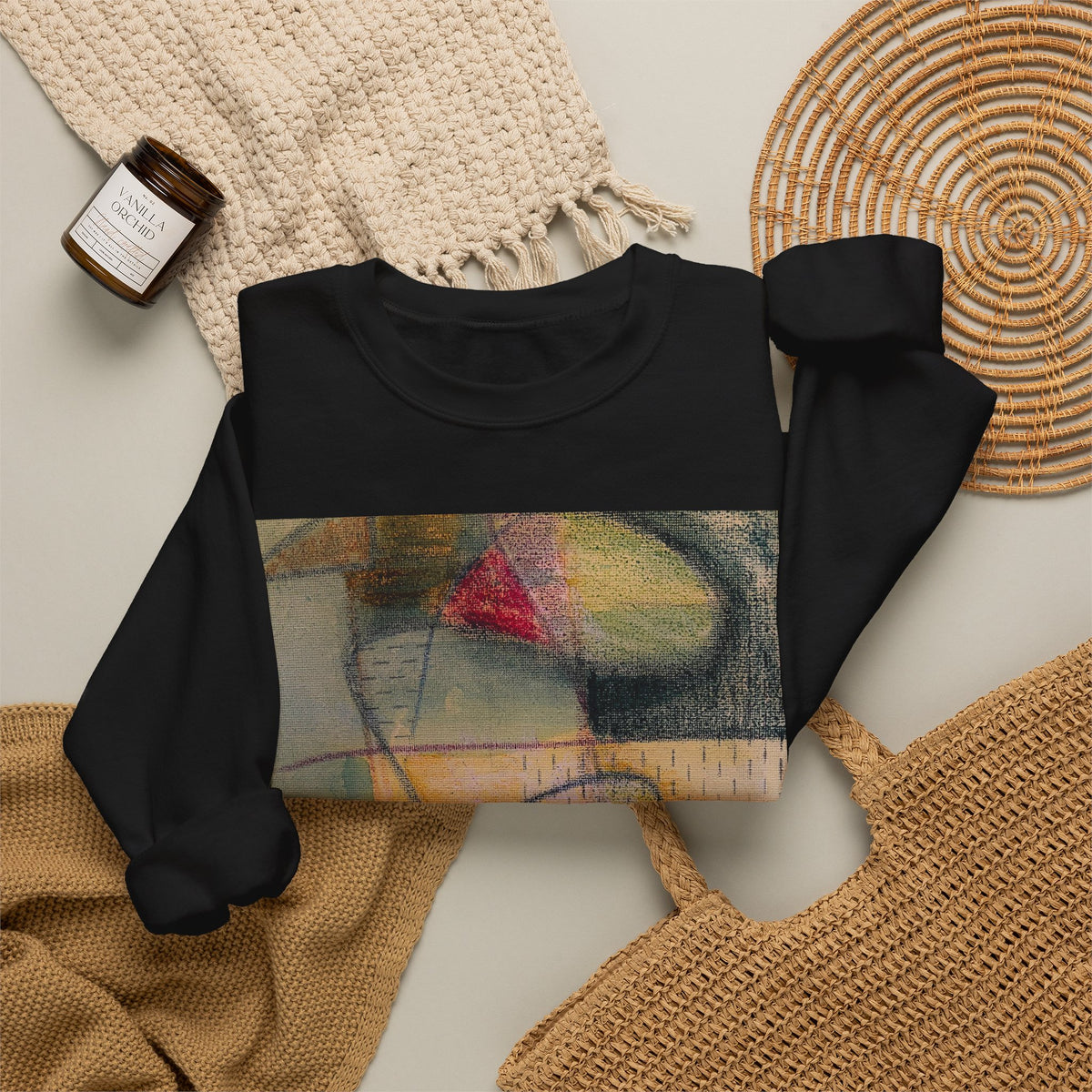 Colour echo Crewneck Sweatshirt — Colorful Modern Painting Design