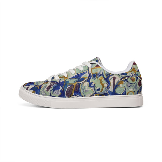 Blue Fragment Wearable Art Sneakers| Artistic Pattern