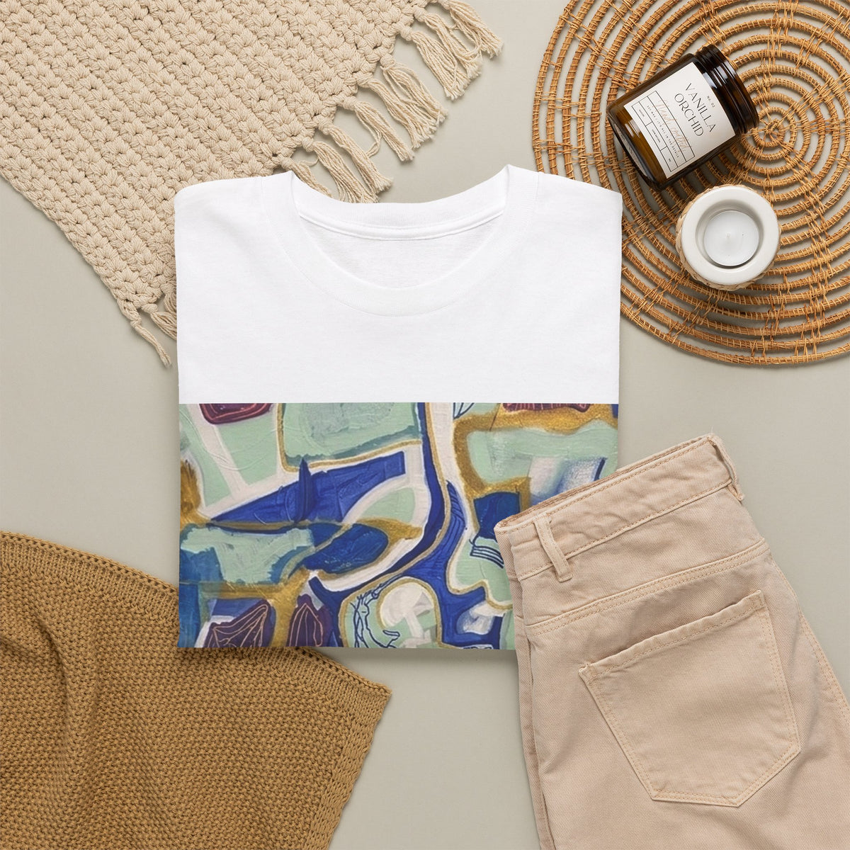Blue Fragment Abstract  T-Shirt