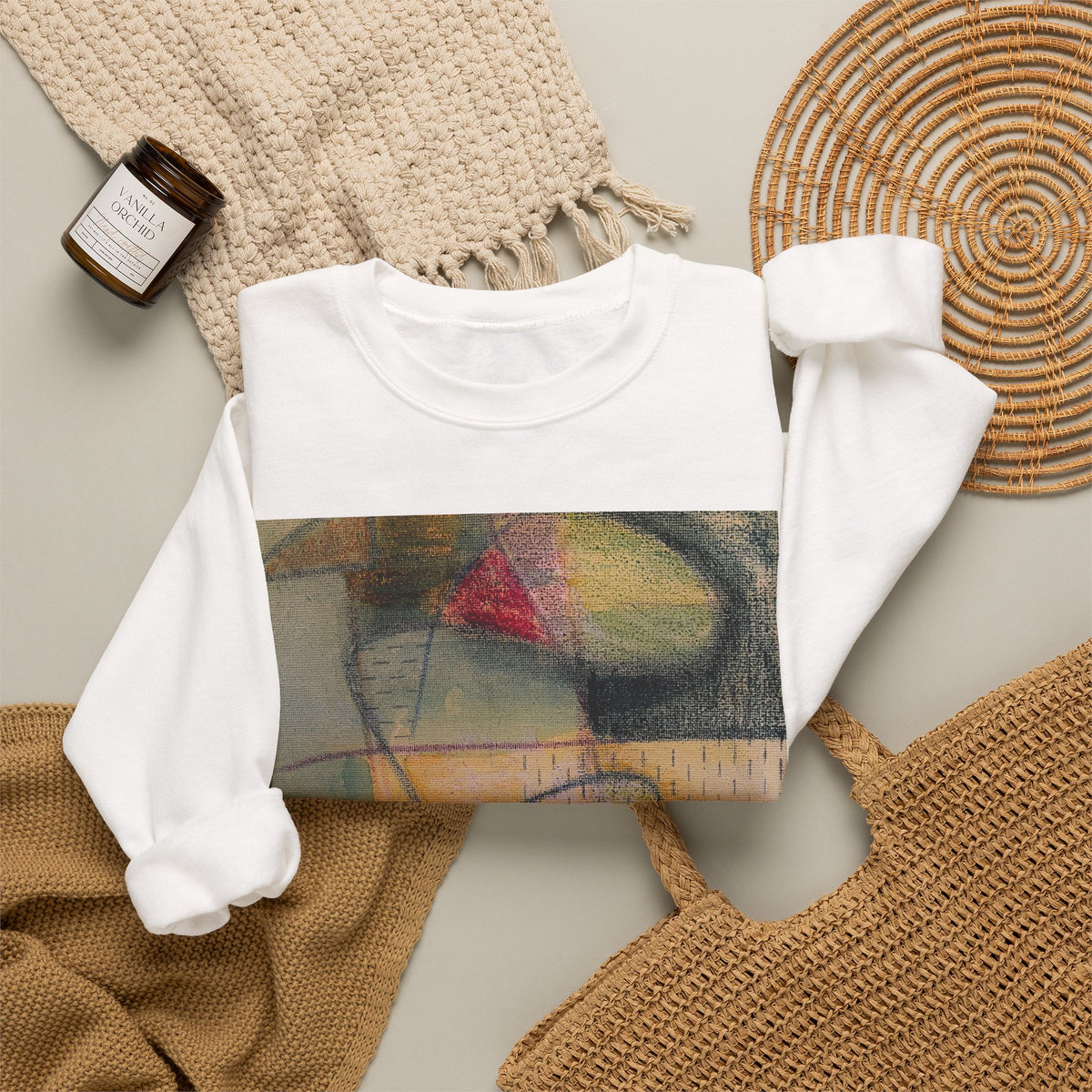 Colour echo Crewneck Sweatshirt — Colorful Modern Painting Design