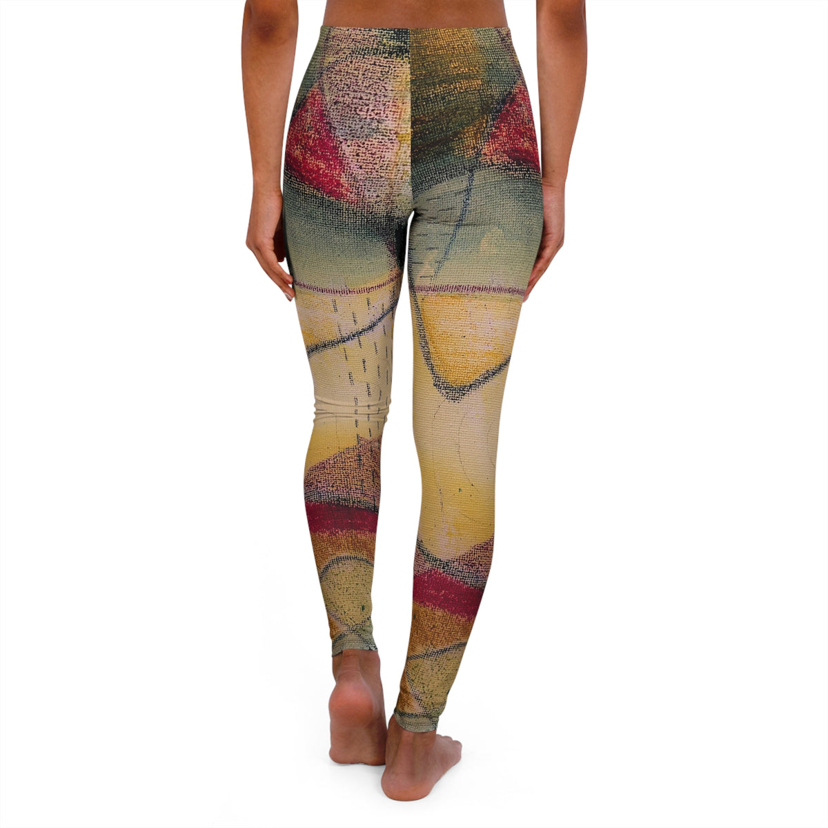 Colour Echo Abstract Leggings – Colorful Artistic All-Over Print for Women