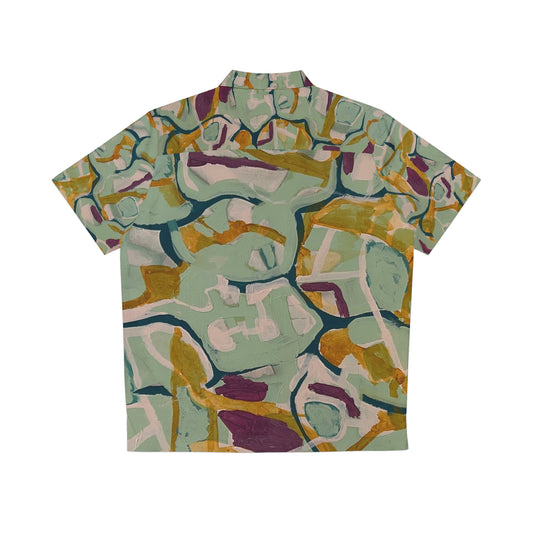 Painted Rhythm Abstract Hawaiian Shirt — Mint Green Patterned AOP Camp Shirt