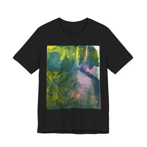 Abstract Green Blue Texture T-Shirt | Painterly Square Print