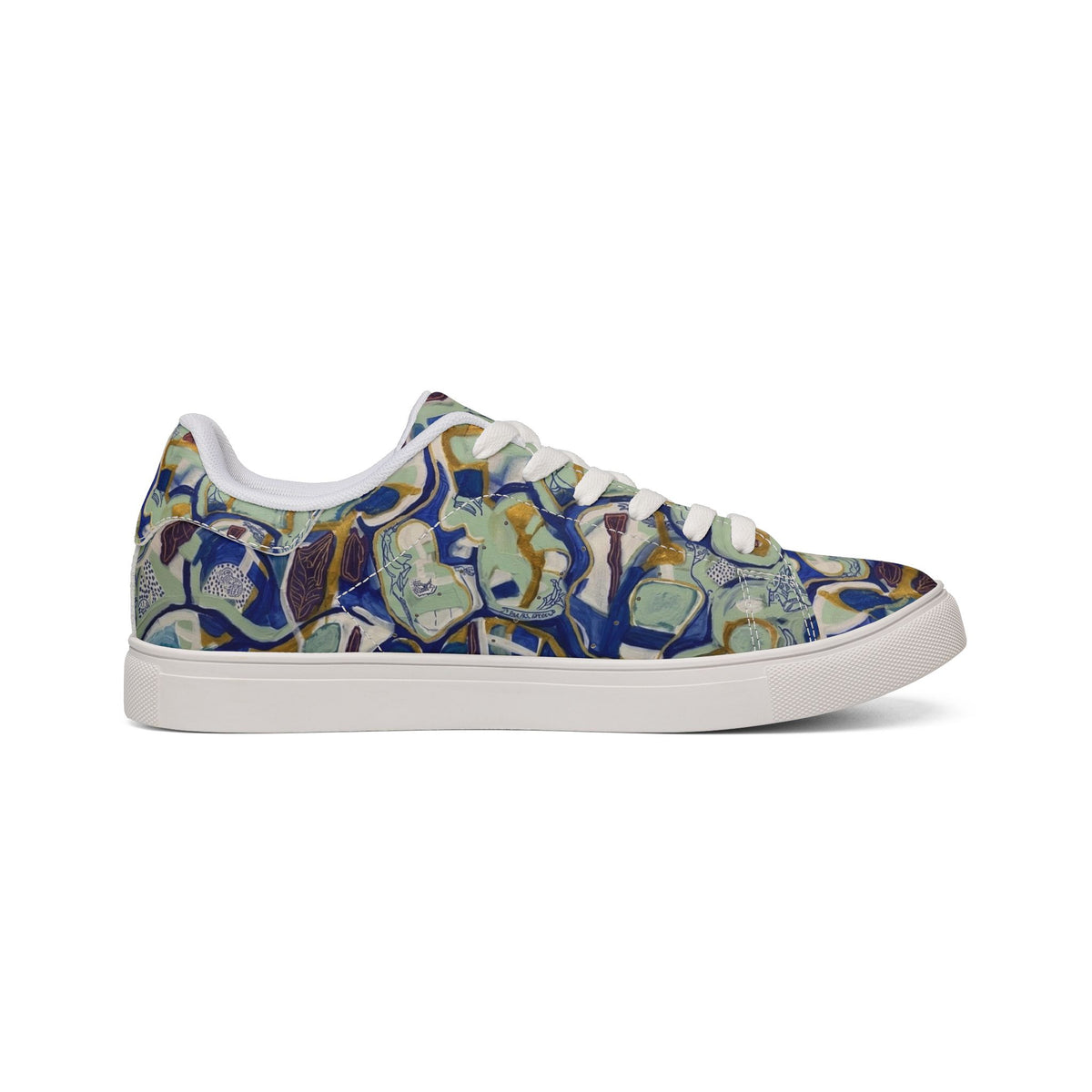 Blue Fragment Wearable Art Sneakers| Artistic Pattern